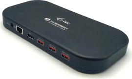 I-TEC תחנת עגינה כפולה בחיבור  Thunderbolt 3/USB-C + כבל USB-C ל-DisplayPort (1,5 מ') + אספקת חשמל W60 שחור