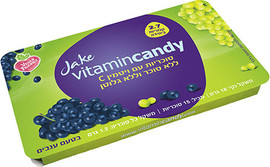 Jake סוכריות ללא סוכר בטעם ענבים 18 גרם מועשר בויטמין C