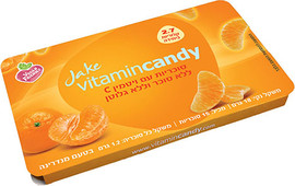 Jake סוכריות ללא סוכר בטעם מנדרינה 18 גרם מועשר בויטמין C
