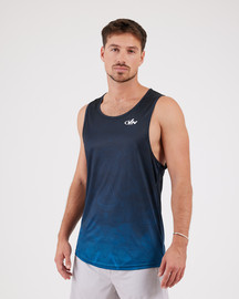 VN VN Racer Tank - גופיית ריצה לגבר בצבע גיאומטרי הרים - כחול