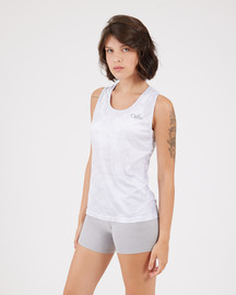 VN Vn Racer Tank - גופיית ריצה לנשים בצבע סערה לבן - לבן