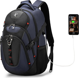 Swiss Digital תיק גב גדול פרימיום ללפטופ 15.6" כולל USB מבית המותג השוויצרי SwissDigital דגם VECTOR SD803