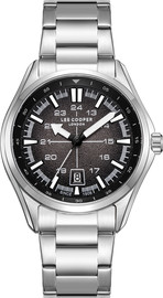 Lee Cooper שעון גברים Lee Cooper London LC08200.350 כסף עם צמיד פלדת אל-חלד ולוח שחור