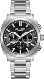 Lee Cooper שעון גברים Lee Cooper LC08144.350 – רצועת פלדת אל-חלד, לוח שחור, Multi Function