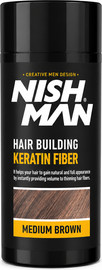 NISHMAN NISHMAN Hair Building Keratin Fiber – סיבי קרטין למילוי שיער דליל – MEDIUM BROWN