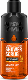 NISHMAN NISHMAN SHOWER GEL +SCRUB HONEY STRAWBERRY 480 ML ג'ל רחצה