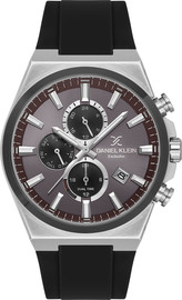 Daniel Klein שעון גבר Daniel Klein Exclusive DK.1.14348-5 – בורדו שחור עם רצועת סיליקון