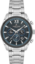 Daniel Klein שעון גבר Daniel Klein Exclusive DK.1.14354-5 – כסף עם נגיעות כחול מודרני