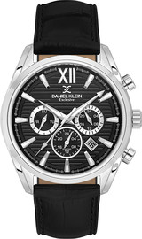 Daniel Klein שעון גבר Daniel Klein Exclusive DK.1.14355-2 – כסף ושחור בעיצוב אלגנטי קלאסי