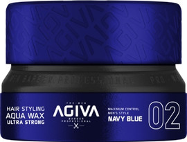 AGIVA ווקס לשיער Agiva Hair Wax 02 NAVY BLUE Aqua Wax Ultra Strong 155mL אגיבה