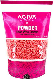 AGIVA פתיתי שעווה ורוד אגיבה 800 גרם Agiva Hard Wax Beans בגרסת Powder Pink