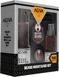 AGIVA סט זקן ושפם Agiva – ערכת טיפוח לזקן ולשפם לגבר סט