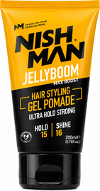 NISHMAN NISHMAN Jellyboom Max Boost – ג'ל פומייד לעיצוב השיער 200 מ"ל