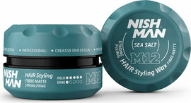 NISHMAN NISHMAN M12 Sea Salt Fibre Matte Wax – ווקס סיבי מט במרקם מלח ים