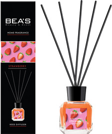 BEA'S מפיץ ריח במקלות, ריחן בריח לבחירה, לאווירה יוקרתית, נעימה, ומרעננת, לקוסמטיקאיות, סלוני יופי, מכוני קעקועים, קליניקות ושימוש ביתי 120 מ"ל Home Fragrance Reed Diffuser