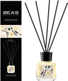 BEA'S מפיץ ריח במקלות, ריחן בריח לבחירה, לאווירה יוקרתית, נעימה, ומרעננת, לקוסמטיקאיות, סלוני יופי, מכוני קעקועים, קליניקות ושימוש ביתי 120 מ"ל Home Fragrance Reed Diffuser