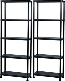 S-Free כוננית מדפים מפלסטיק 5 קומות  80x40x174.5 ס"מ  תוצרת אירופה זוג -2 יח