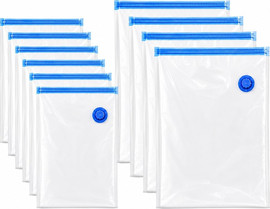 S-Free סט 10 שקיות ואקום ענקיות לאחסון | 6 יחידות 70×100 + 4 יחידות 100×130 ס"מ