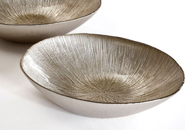 B-DECOR קערה זכוכית אובלית 21 ס"מ MARTINEZ CHAMPAGNE