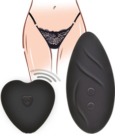TOY JOY ממריץ תחתונים רוטט עם שלט רחוק, סט כולל תחתוני תחרה | Angel Panty Vibrator | ,שחור