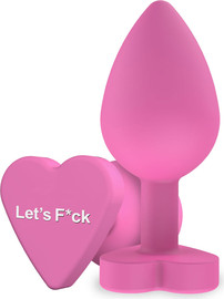 TOY JOY פלאג אנאלי בצורת לב ומסרים שובבים  8.5 ס"מ | Buttplug Let's Fuck ,ירוק