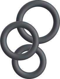PLAYHOUSE סט טבעות זקפה | Cock Ring Set 3pcs , אפור