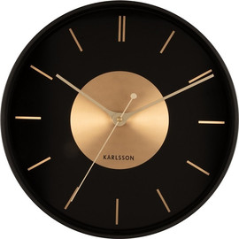 Karlsson שעון קיר מעוצב מתכת זהב ושחור - GOLDEN DISC