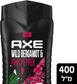 אקס WILD ג'ל רחצה לגבר בניחוח פרש ברגמוט ופינק פפר