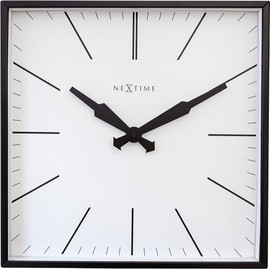 NeXtime שעון קיר - מרובע קווים - מתכת וזכוכית
