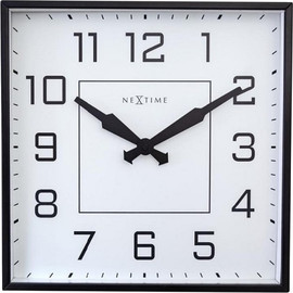 NeXtime שעון קיר מתכת וזכוכית - מרובע ספרות 35 ס"מ
