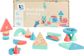 BS Toys משחק קוביות עץ יפייפיות - BS Toys