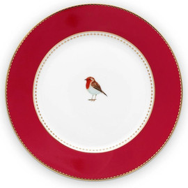 PIP STUDIO צלחת לעוגה בצבע אדום 17 סמ Love Birds מבית PIP STUDIO