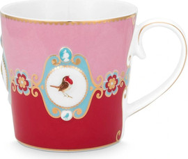 PIP STUDIO מאג פורצלן אדום-ורוד 250 מל Love Birds מבית PIP STUDIO