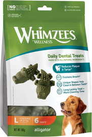WHIMZEES ווימזיז Whimzees אליגטור דנטלי 6 יח' באריזה - 360 גרם