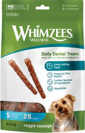WHIMZEES ווימזיז נקניקיה צמחונית חטיף לעיסה אריזת חסכון - 420 גרם