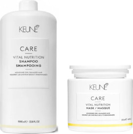 Keune סט שמפו + מסכה לשיער יבש ופגום ויטל נוטריישן