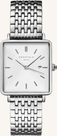 ROSEFIELD שעון נשים Rosefield Boxy QWSS-Q08 כסוף עם תאריכון