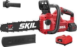 SKIL מסור שרשרת חשמלי נטען 20V Brushless להב "12 (30 ס"מ) + סוללה 4.0Ah + מטען