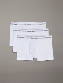 Calvin Klein מארז שלישיית בוקסרים קלווין קליין 3 Pack Trunks - Icon Cotton Stretch גברים - קלווין קליין - White