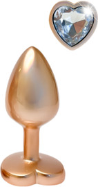 Dream Toys פלאג אלומיניום קטן בגימור פנינה מוזהב עם אבן חן