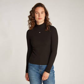 TOMMY HILFIGER חולצת טישרט ארוכה טומי הילפיגר Essential Mock Neck נשים