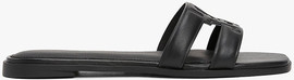 TOMMY HILFIGER כפכפי טומי הילפיגר Leather TH Monogram Strap Mules נשים
