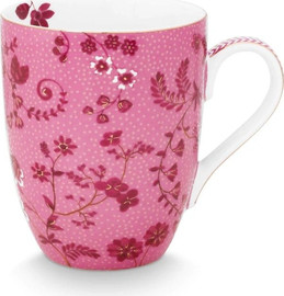 PIP STUDIO מאג גדול מפורצלן ורוד 350 מל Jolie Flowers מבית PIP STUDIO