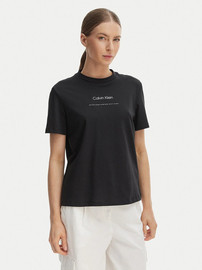 Calvin Klein חולצת טישירט קצרה קלווין קליין Tonal Logo Classic נשים - קלווין קליין - Black