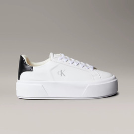 Calvin Klein נעלי קלווין קליין Leather Signature Logo Platform Trainers נשים