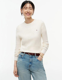 TOMMY HILFIGER סווטשירט טומי הילפיגר Fine Cable Knit Jumper נשים