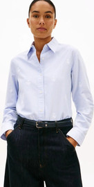 TOMMY HILFIGER חולצה מכופתרת טומי הילפיגר Relaxed Fit Th Crest Embroidery Oxford נשים - טומי הילפיגר - Blue