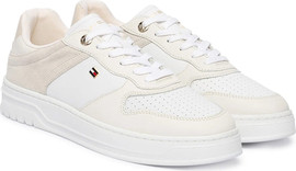 TOMMY HILFIGER נעלי טומי הילפיגר Leather Mixed Texture Cupsole Trainers נשים
