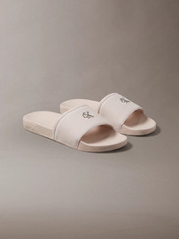 Calvin Klein כפכפי קלווין קליין Canvas Signature Logo Sliders נשים - קלווין קליין - Pink