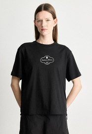 Calvin Klein חולצת טישירט קצרה קלווין קליין Boxy Coctail Logo Tee נשים